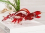 Skulptur "Hummer" in rot aus Glas