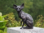Bronzeskulptur "Sitzende Sphynx Katze"