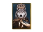 Wandbild "König Wolf" auf Leinwand mit Rahmen