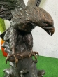 Bronzeskulptur Seeadler Nahaufnahme vom Kopf des Tieres 