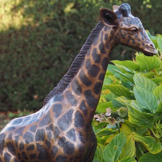 Bronzeskulptur Junge Giraffe mit wunderschöner Patina