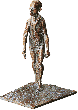 Bronzeskulptur Mann auf Platte von Strassacker