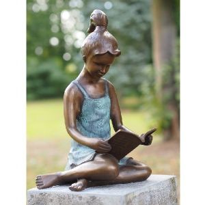 Bronzeskulptur "Anita mit Buch"