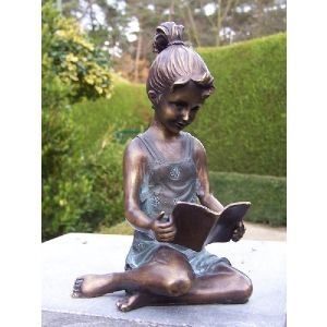 Bronzeskulptur "Kleine Anita mit Buch"
