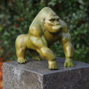 Bronzeskulptur "Abstrakter Gorilla klein"