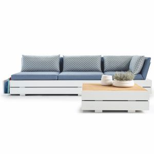Solpuri Boxx Modul L, 3-Sitzer Sofa offen in weiss