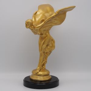 Bronzeskulptur "Emily - Spirit of Ecstasy, gold" auf Marmorsockel