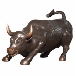 Bronzeskulptur "Charging Bull - Wall Street Bulle", groß