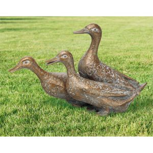 Edition Strassacker Bronzeskulptur "Drei Enten"