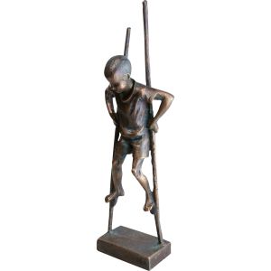 Bronzeskulptur Stelzenläufer von Strassacker