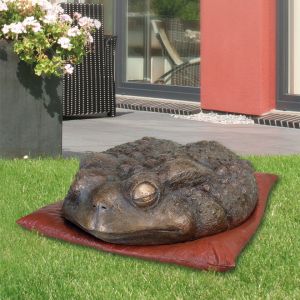 Edition Strassacker Bronzeskulptur "Kröte auf Kissen" von Guido Messer - limitiert auf 12 Stück
