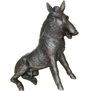 Bronzeskulptur "Liegendes Wildschwein"