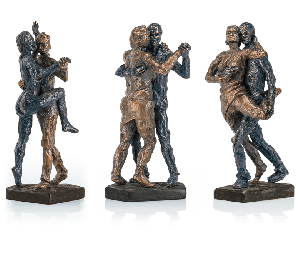 Bronzeskulptur Tangopaare im Set von Strassacker