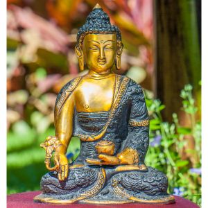 Medizin-Buddha aus Messing - 21,5cm