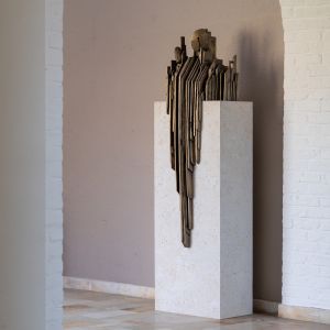 Bronzeskulptur "Colloquium" von Guy Buseyne