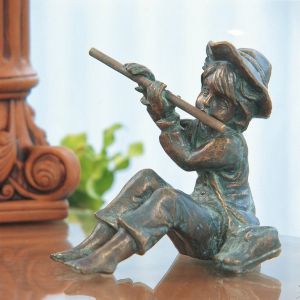 Rottenecker Bronzeskulptur "Kleiner Flötenspieler Hans"