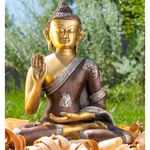 Amogasiddhi Buddha, dreifarbig - 25cm