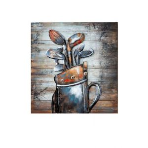Metall Wandbild "Golf" auf Holz