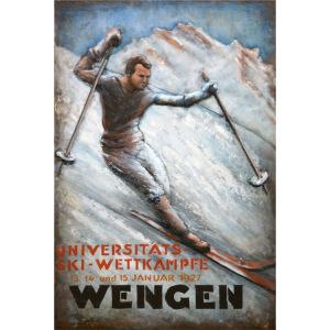 Metall - Wandbild "Ski-Wettkampf Wengen 1927"