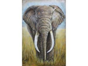 Wandbild vom Elefanten in der Steppe