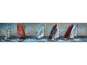 Metall - Wandbild Segelboot Regatta 
