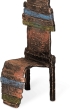 Bronzeskulptur abstrakter Stuhl patiniert