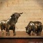 bronze bulle bär börse