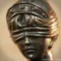 Justitia Figur aus Bronze