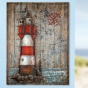 Metall - Wandbild "Leuchtturm" mit Holz von Gilde 