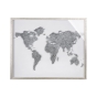 Wandobjekt "Weltkarte - weiß" aus Holz + Glas