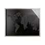 Wandobjekt "Weltkarte - schwarz" aus Holz + Glas