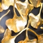 Wandobjekt "Golden Ginkgo" aus Holz + Glas