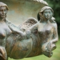 Bronzeskulptur "Griechische Sphinx" als Wasserspeier