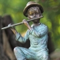 Bronzeskulptur Hans mit Flöte 