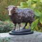 Bronzeskulptur Stehendes Schaf auf Marmorsockel mit brauner Patina 