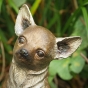 Bronzeskulptur Kopf von einem Chihuahua