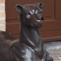 Bronzeskulptur Kopf vom rechten Dobermann