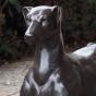 Bronzeskulptur Kopf vom linken Dobermann