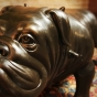 Bronzeskulptur Stehende Bulldogge Ansicht von der Seite 