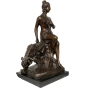 Bronzeskulptur "Schöne Helene mit Heidschnucke" als Aktfigur