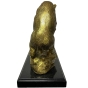 Bronzeskulptur "Bulle und Bär in Gold" auf Marmorsockel