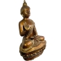 Schräge Frontansicht der Bronzefigur "Sitzender Buddha"