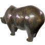 Rückansicht der Bronzeskulptur "Bär - Börse" gross