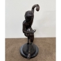 Bronzeskulptur "Erotische Frau" als Aktfigur auf Marmorsockel