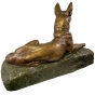 Rückansicht der Bronzeskulptur "Deutscher Schäferhund"