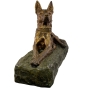 Frontansicht der Bronzeskulptur "Deutscher Schäferhund"