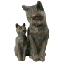 Bronzeskulptur "Zwei Schmuse-Katzen", 22cm
