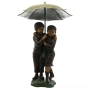 Bronzefigur "Regenschirmpärchen" als Wasserspeier