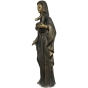 Schräge Frontansicht der Bronzefigur "Madonna mit Kind"