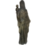Schräge Rückansicht der Bronzefigur "Madonna mit Kind"